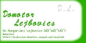 domotor lejbovics business card